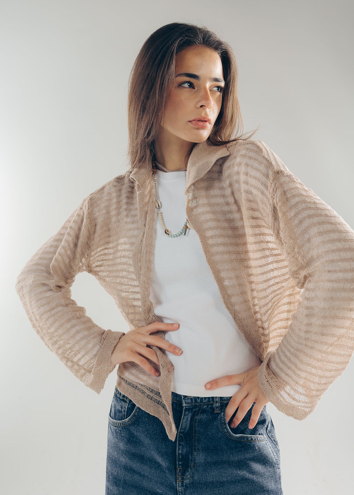 Mesh Cardigan Cafe - AB ESSENTIALS