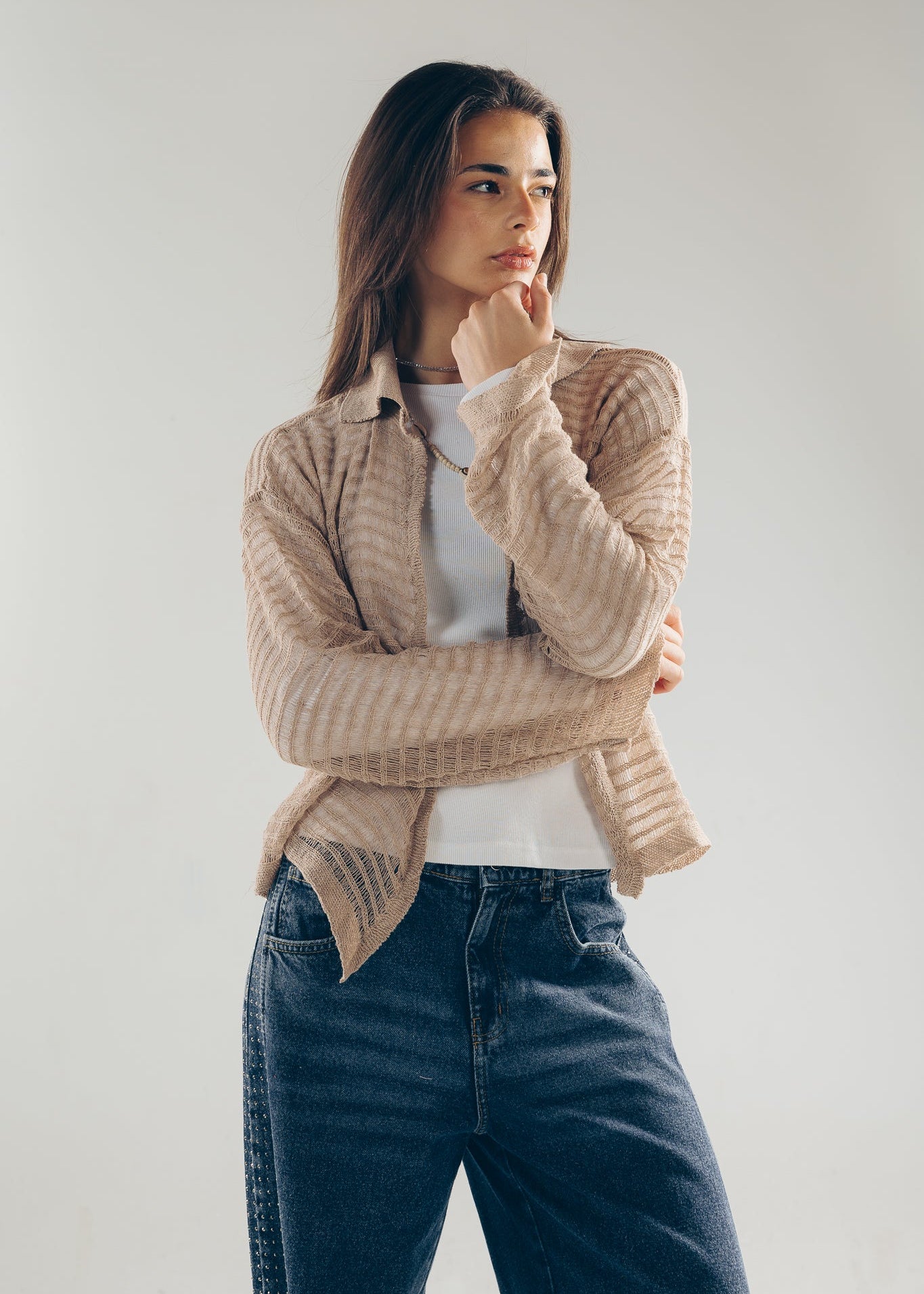 Mesh Cardigan Cafe - AB ESSENTIALS