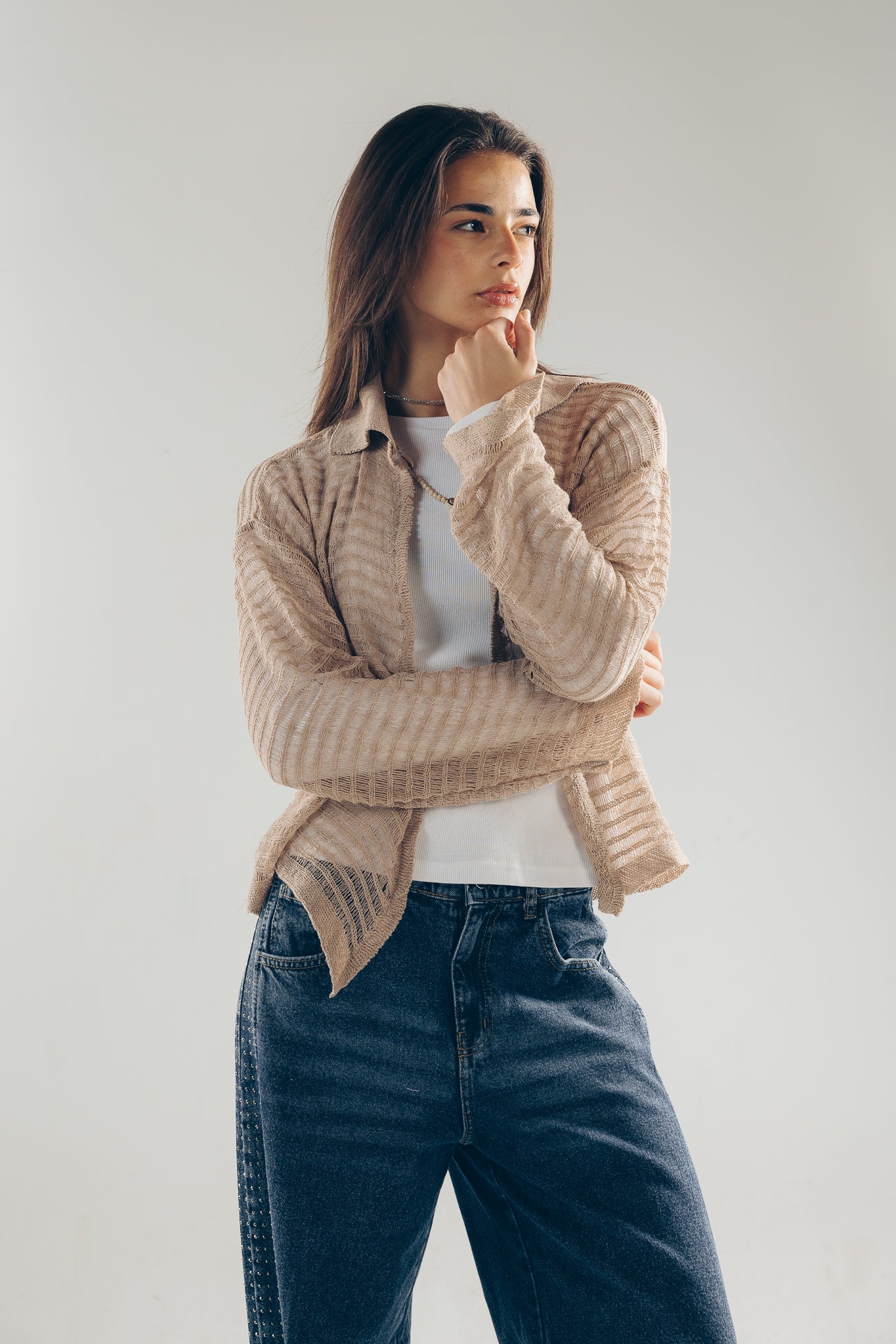 Mesh Cardigan Cafe - AB ESSENTIALS