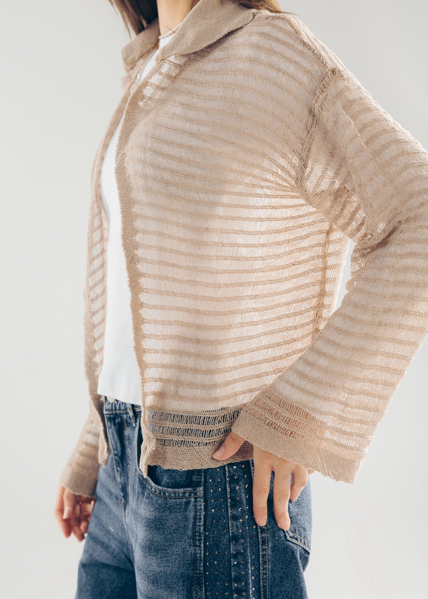 Mesh Cardigan Cafe - AB ESSENTIALS