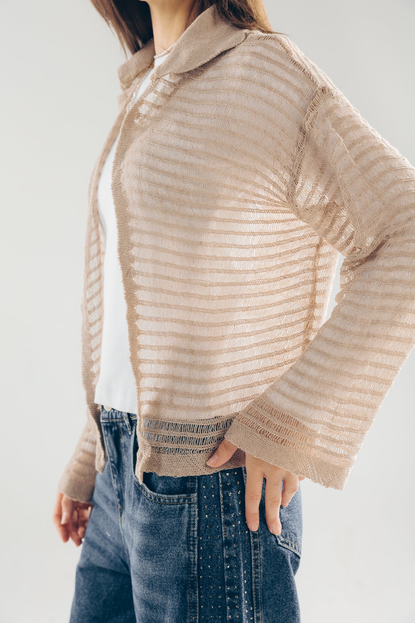 Mesh Cardigan Cafe - AB ESSENTIALS