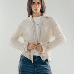 Mesh Cardigan Off White - AB ESSENTIALS
