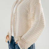 Mesh Cardigan Off White - AB ESSENTIALS