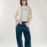 Mesh Cardigan Off White - AB ESSENTIALS