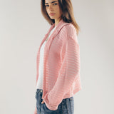 Mesh Cardigan Pink - AB ESSENTIALS