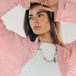 Mesh Cardigan Pink - AB ESSENTIALS