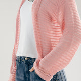 Mesh Cardigan Pink - AB ESSENTIALS