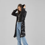Metallic Stars Cardigan Black - AB ESSENTIALS