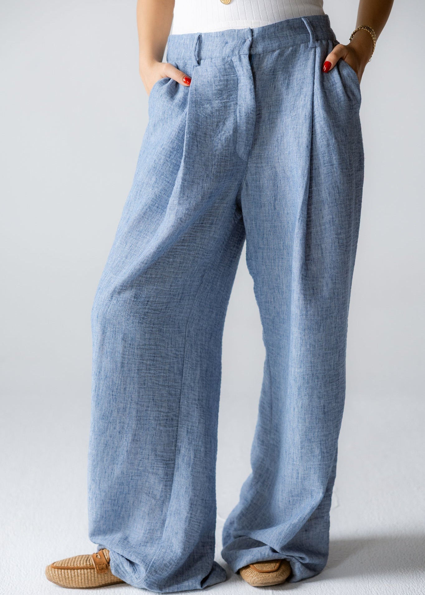 Must Have Linen Pants Blue - AB ESSENTIALS