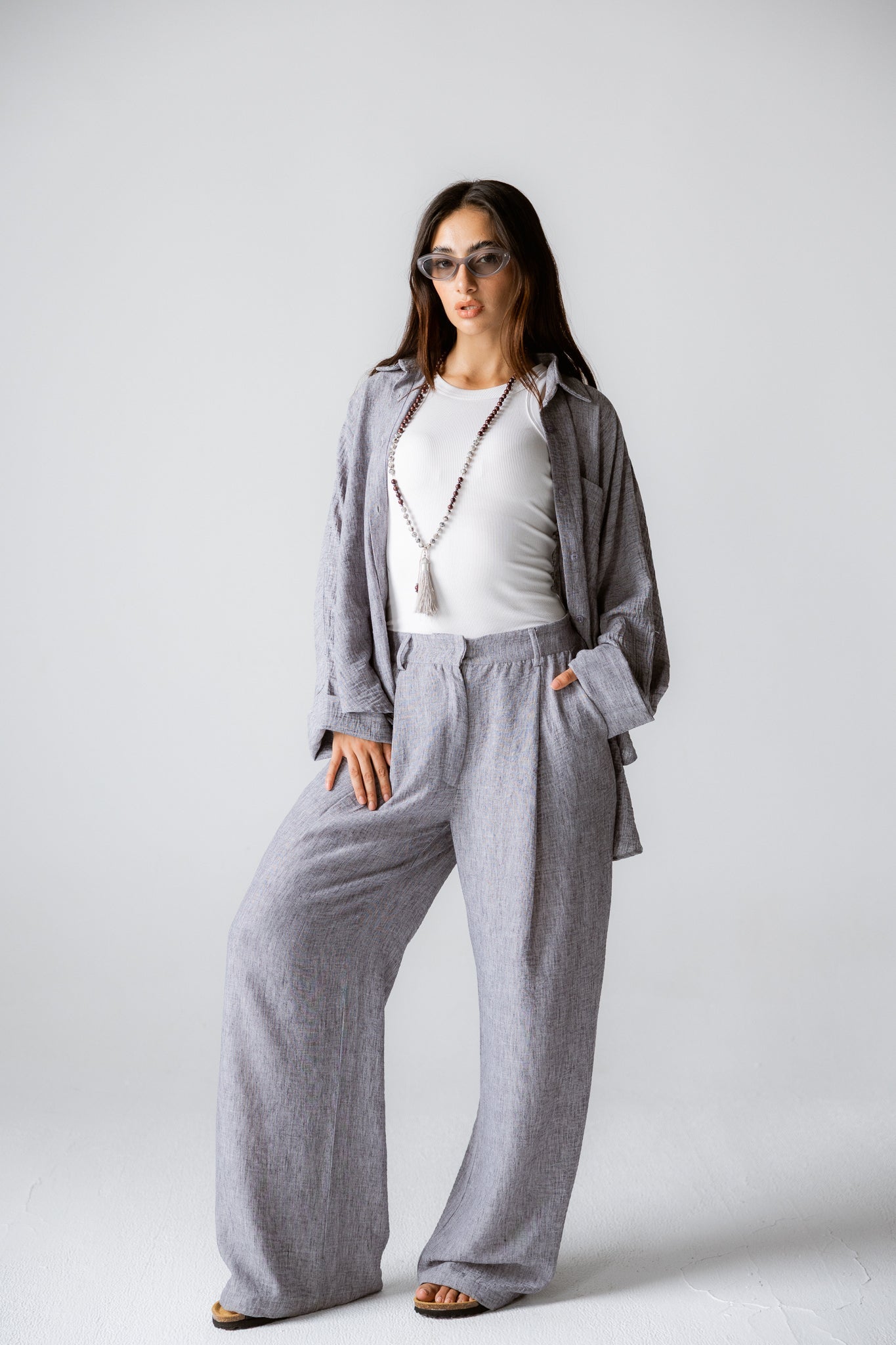 Must Have Linen Pants Grey - AB ESSENTIALS