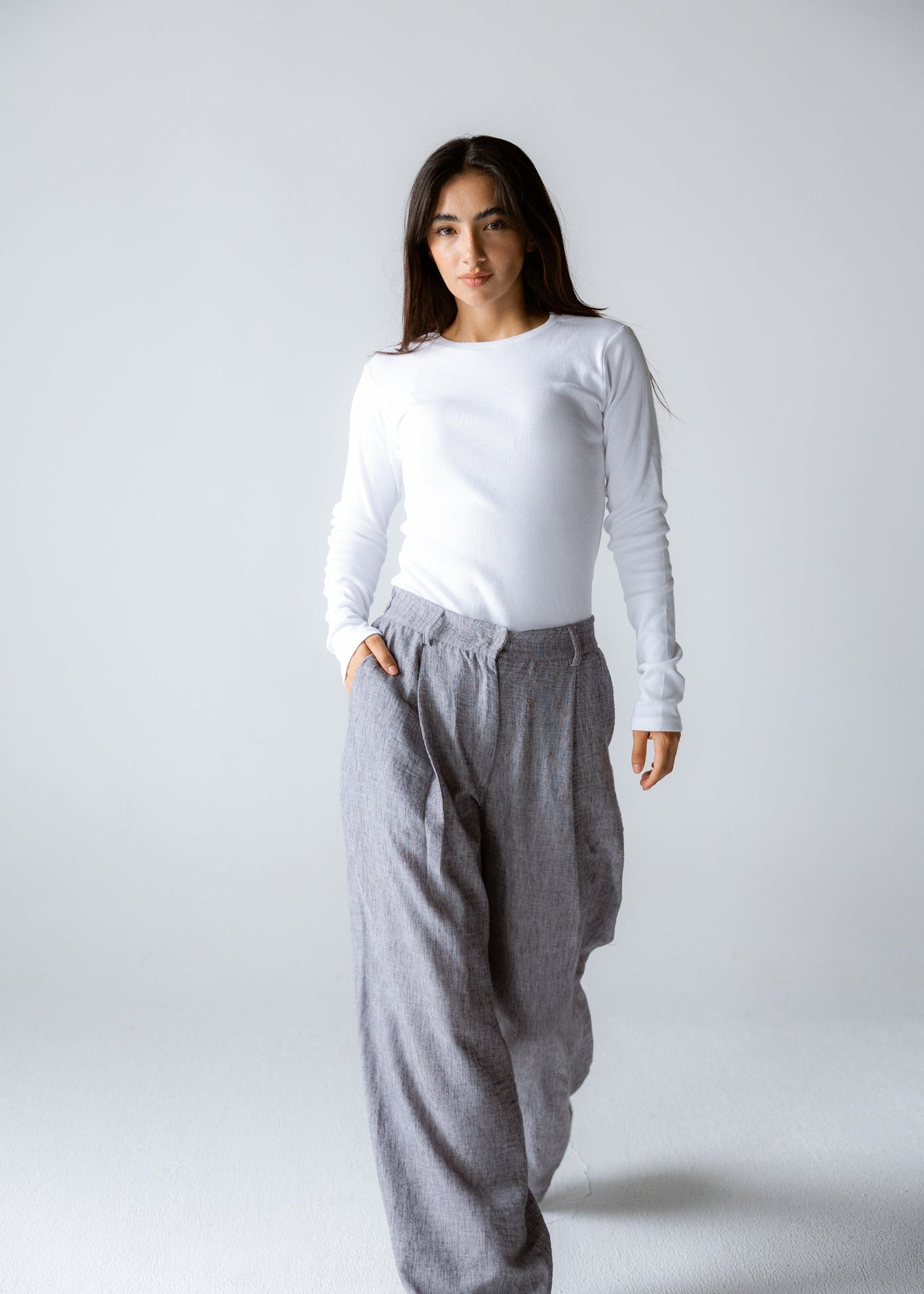 Must Have Linen Pants Grey - AB ESSENTIALS