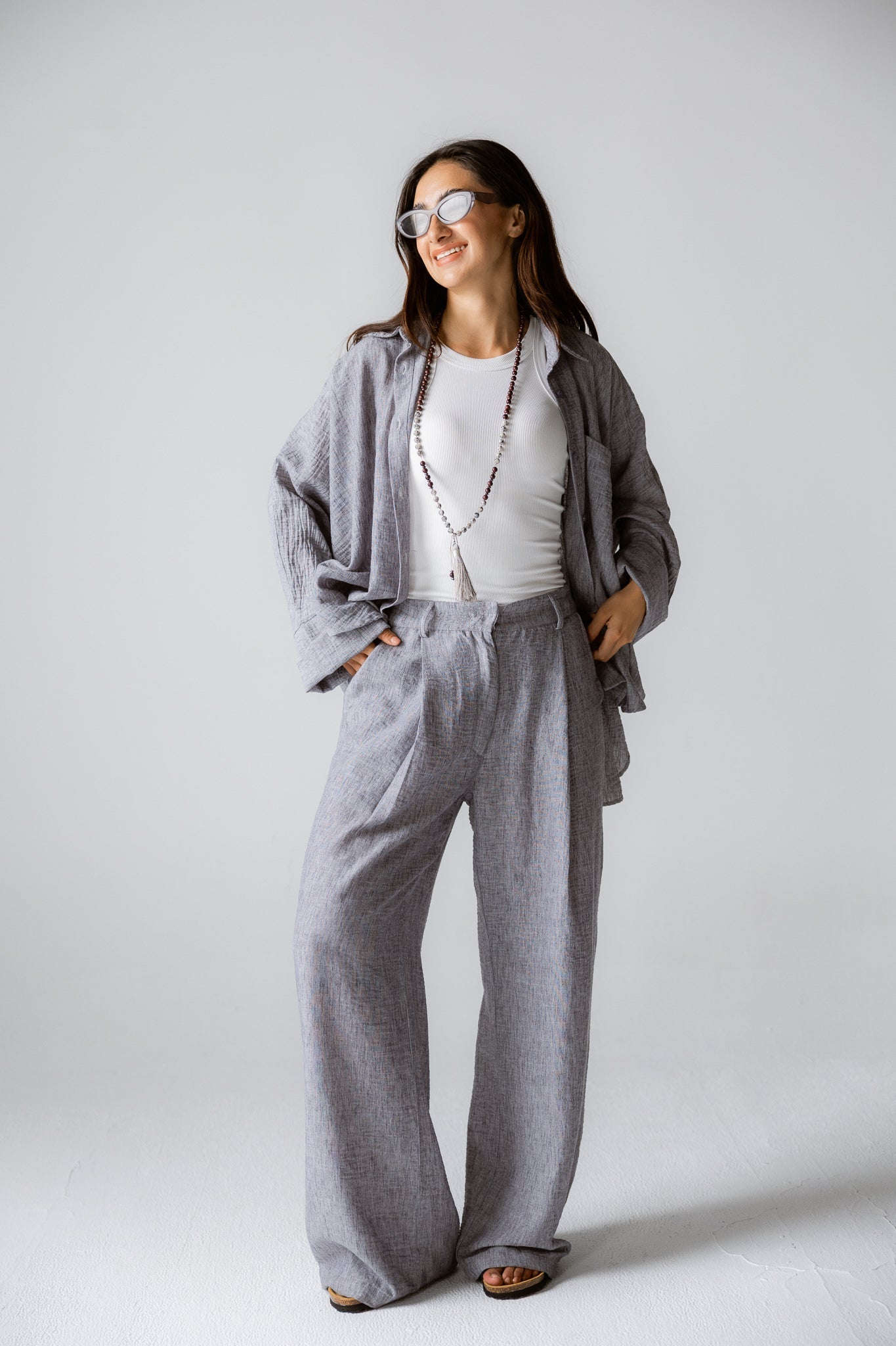 Must Have Linen Pants Grey - AB ESSENTIALS