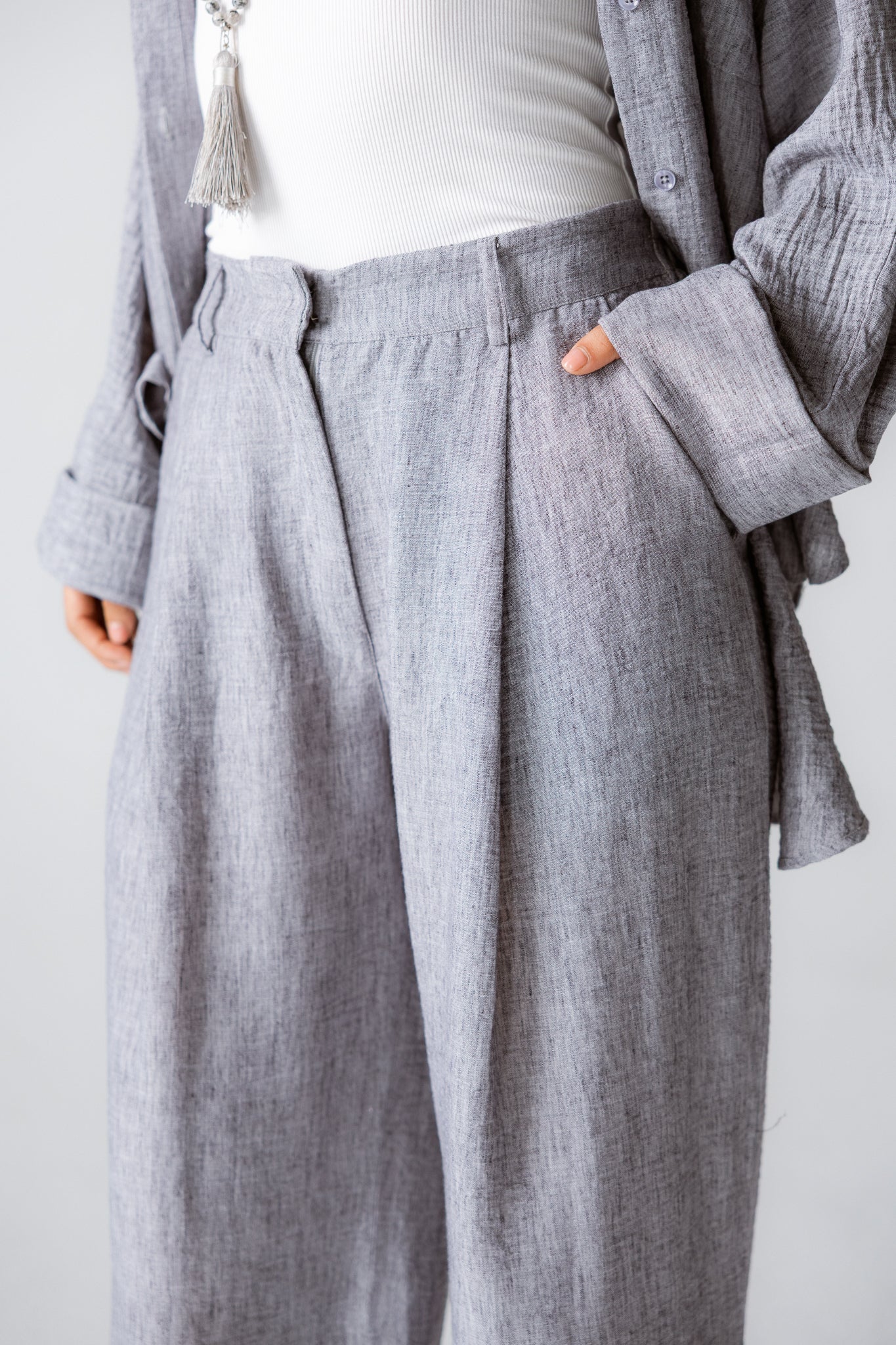 Must Have Linen Pants Grey - AB ESSENTIALS