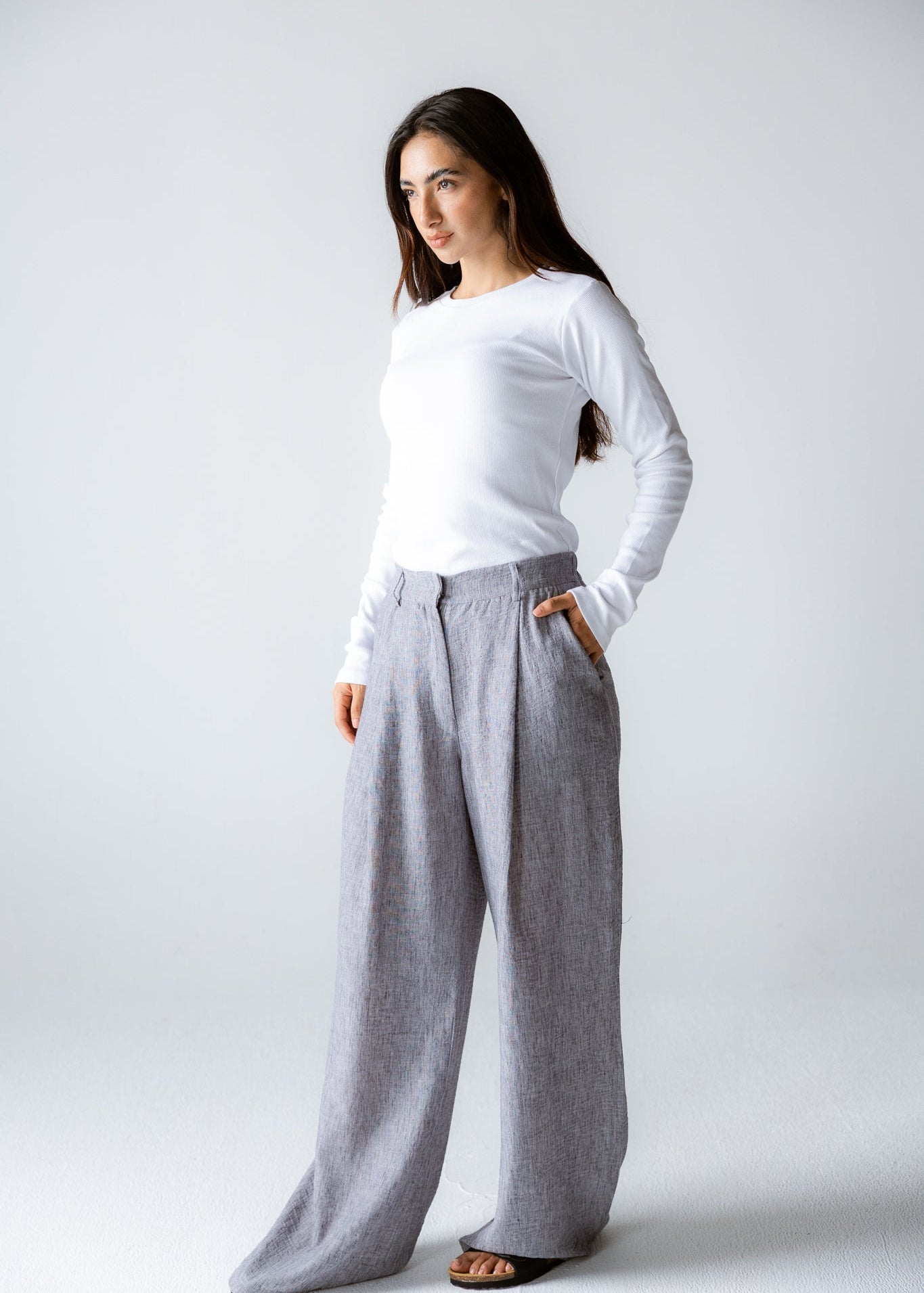Must Have Linen Pants Grey - AB ESSENTIALS