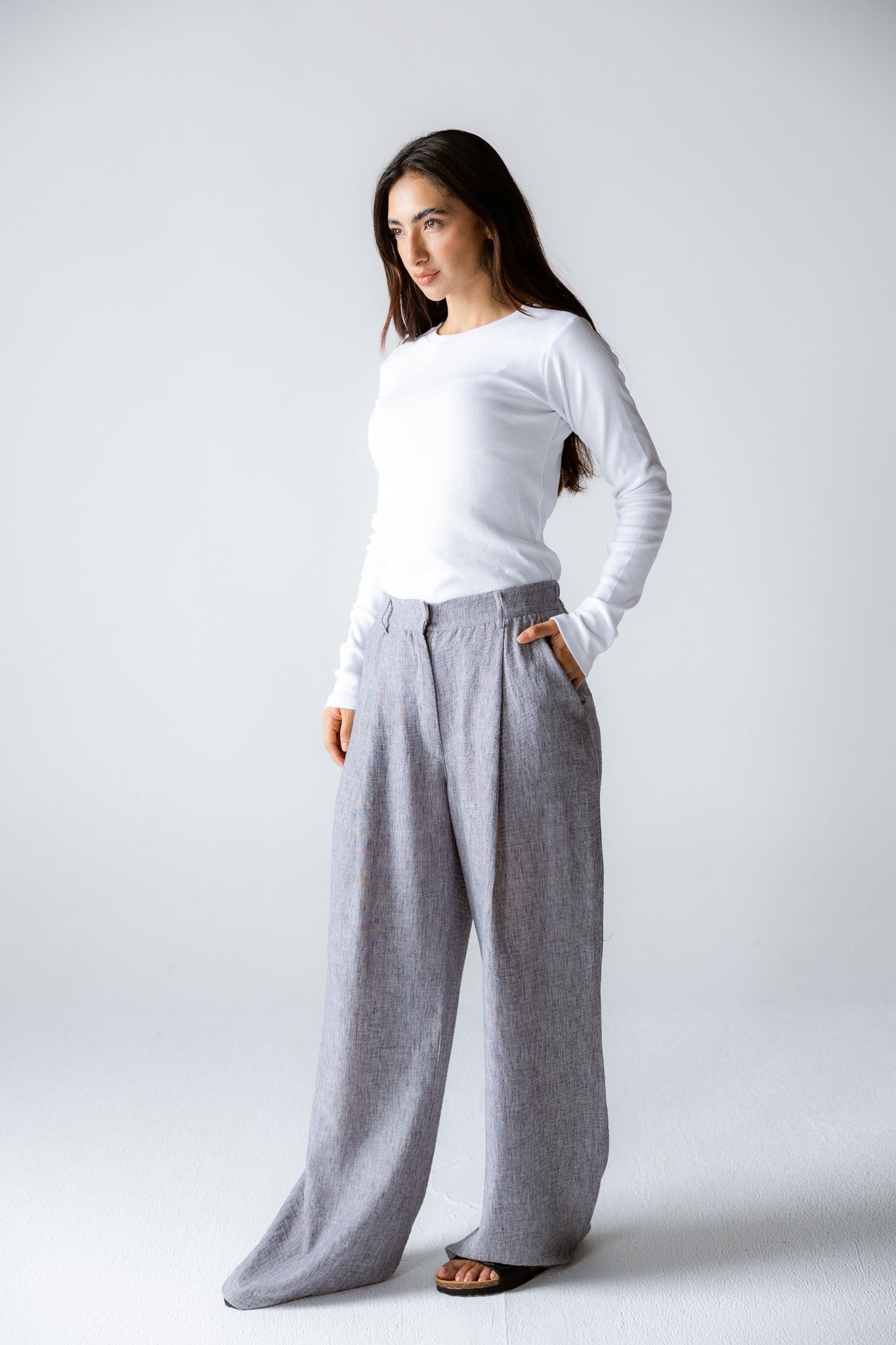 Must Have Linen Pants Grey - AB ESSENTIALS