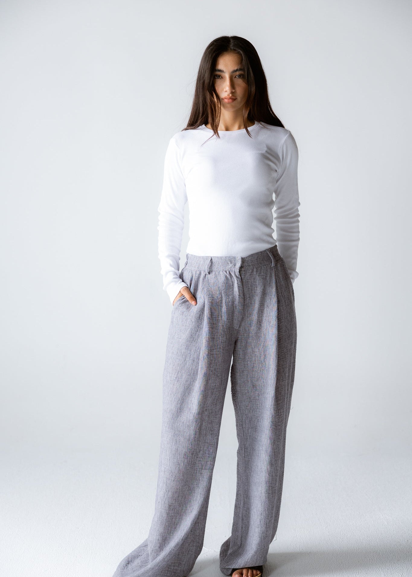 Must Have Linen Pants Grey - AB ESSENTIALS