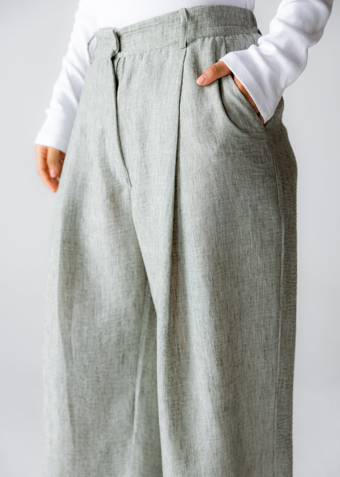 Must Have Linen Pants Olive - AB ESSENTIALS
