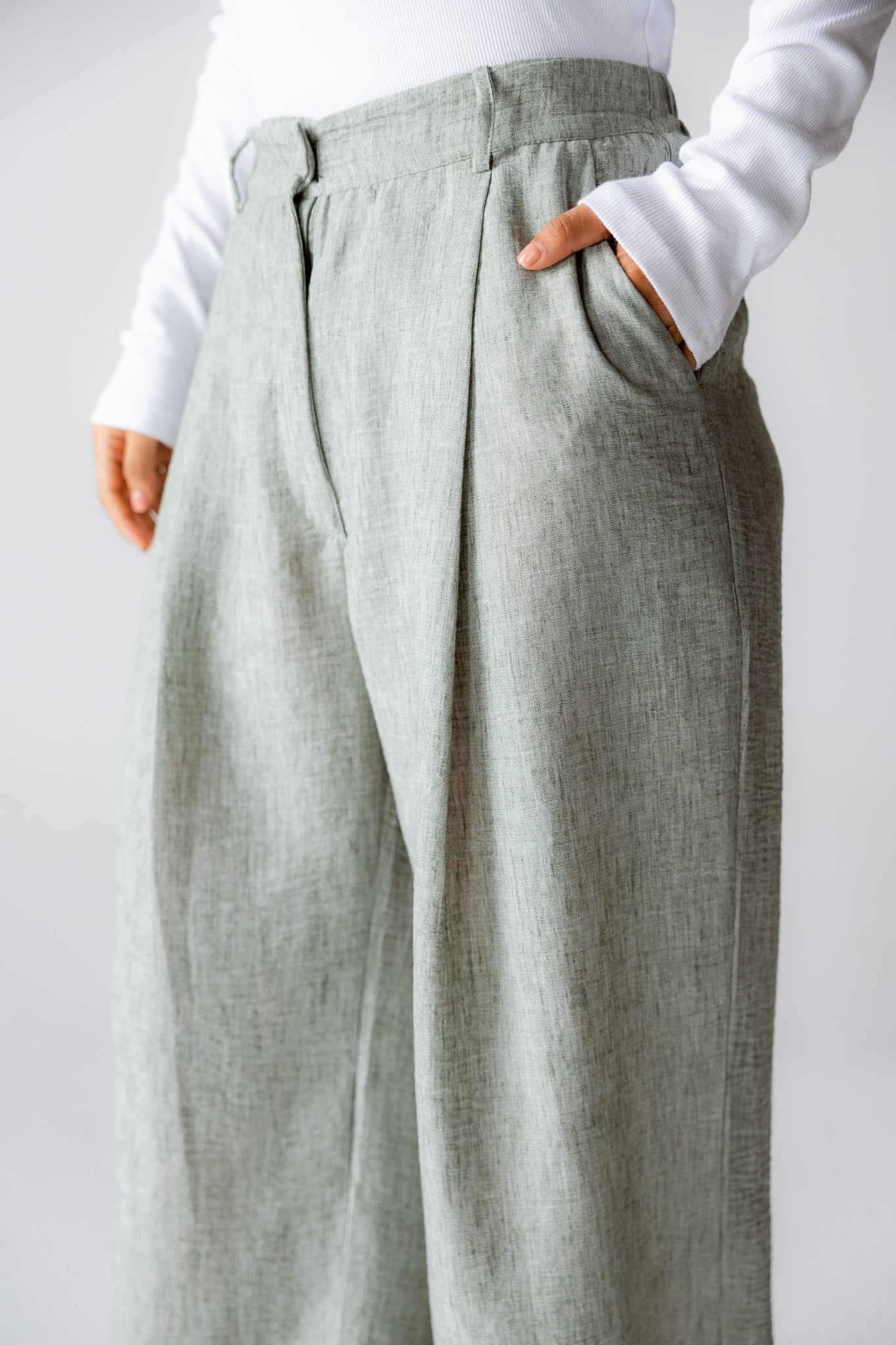 Must Have Linen Pants Olive - AB ESSENTIALS