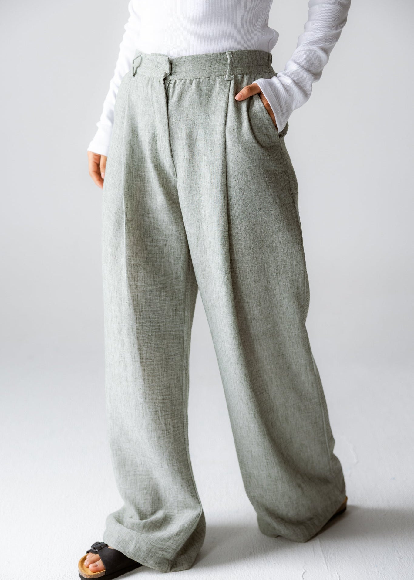 Must Have Linen Pants Olive - AB ESSENTIALS