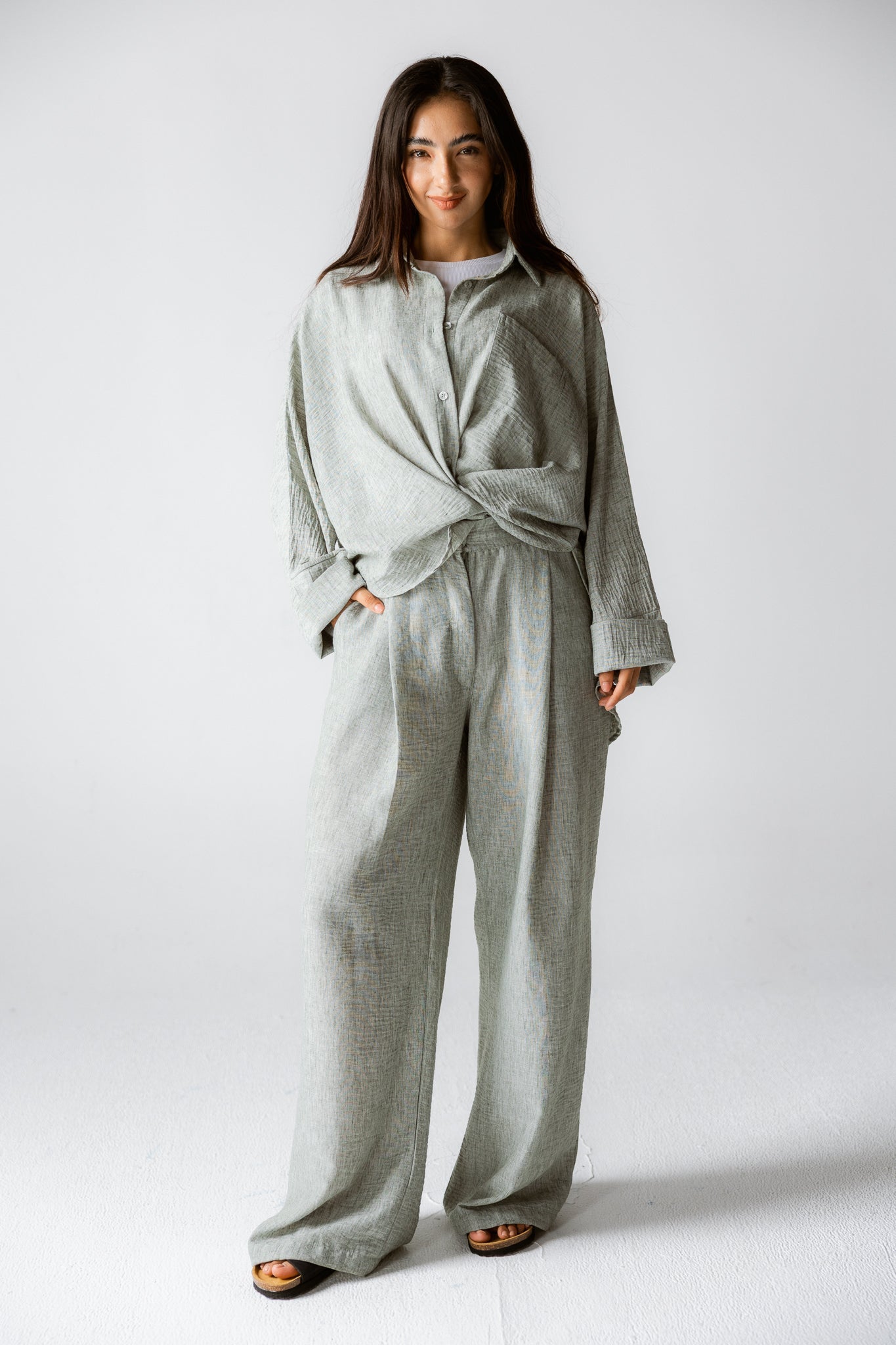Must Have Linen Pants Olive - AB ESSENTIALS