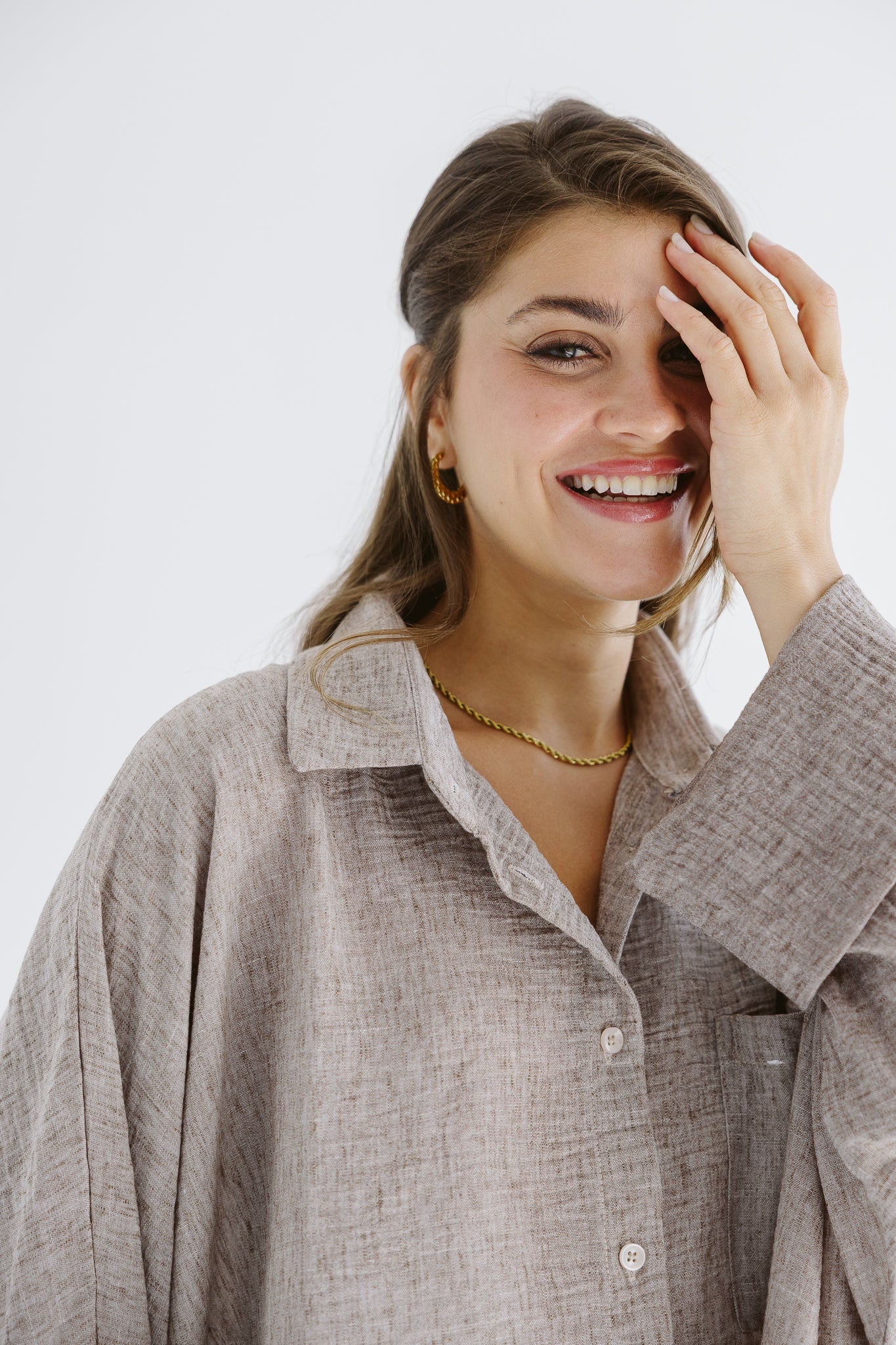 Must Have Linen Shirt Beige - AB ESSENTIALS
