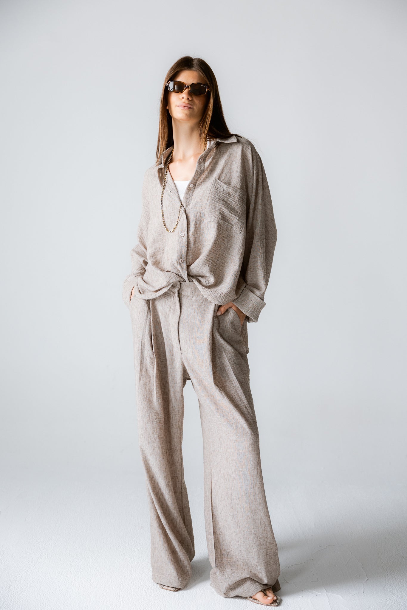 Must Have Linen Shirt Beige - AB ESSENTIALS