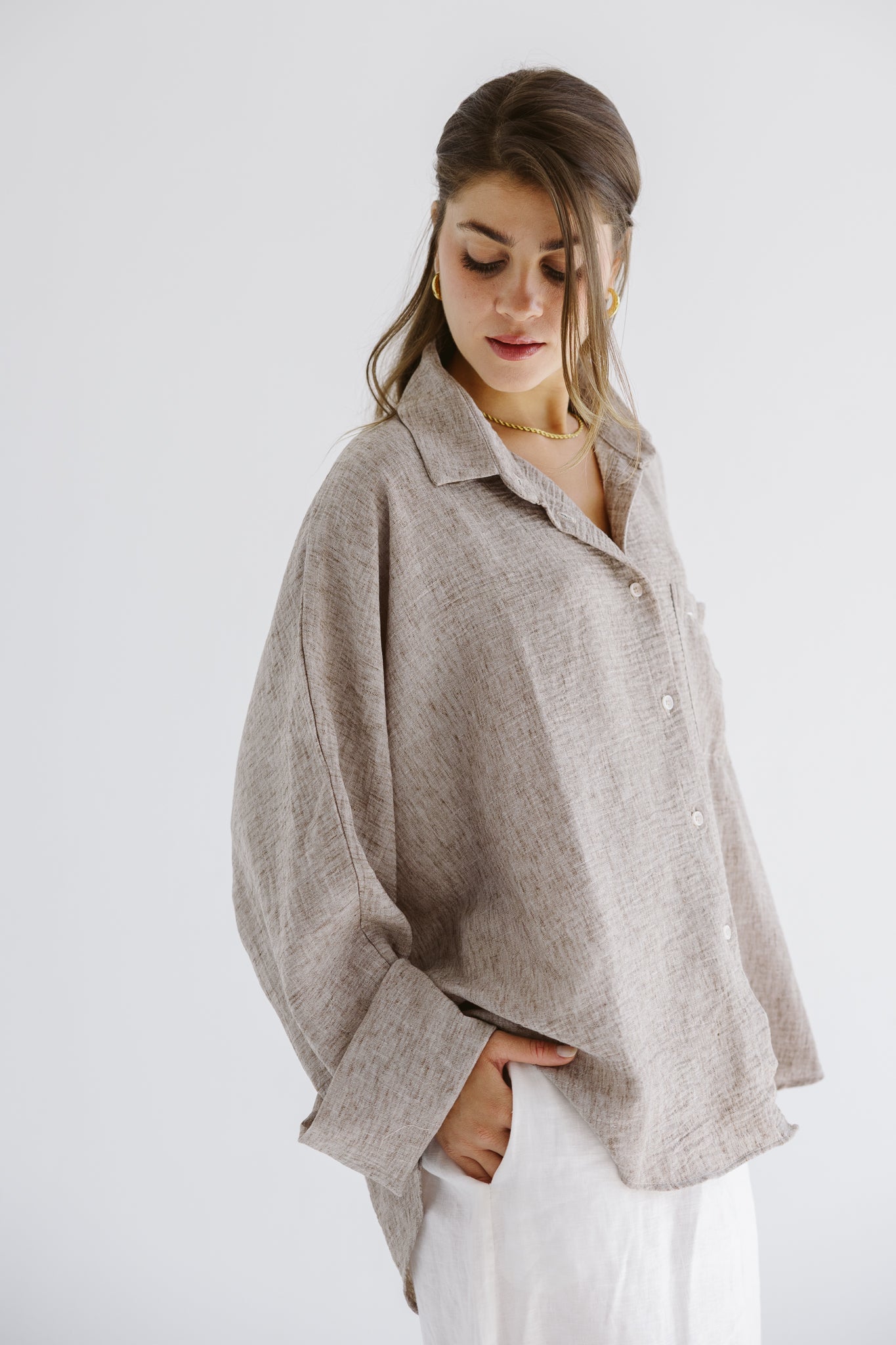 Must Have Linen Shirt Beige - AB ESSENTIALS