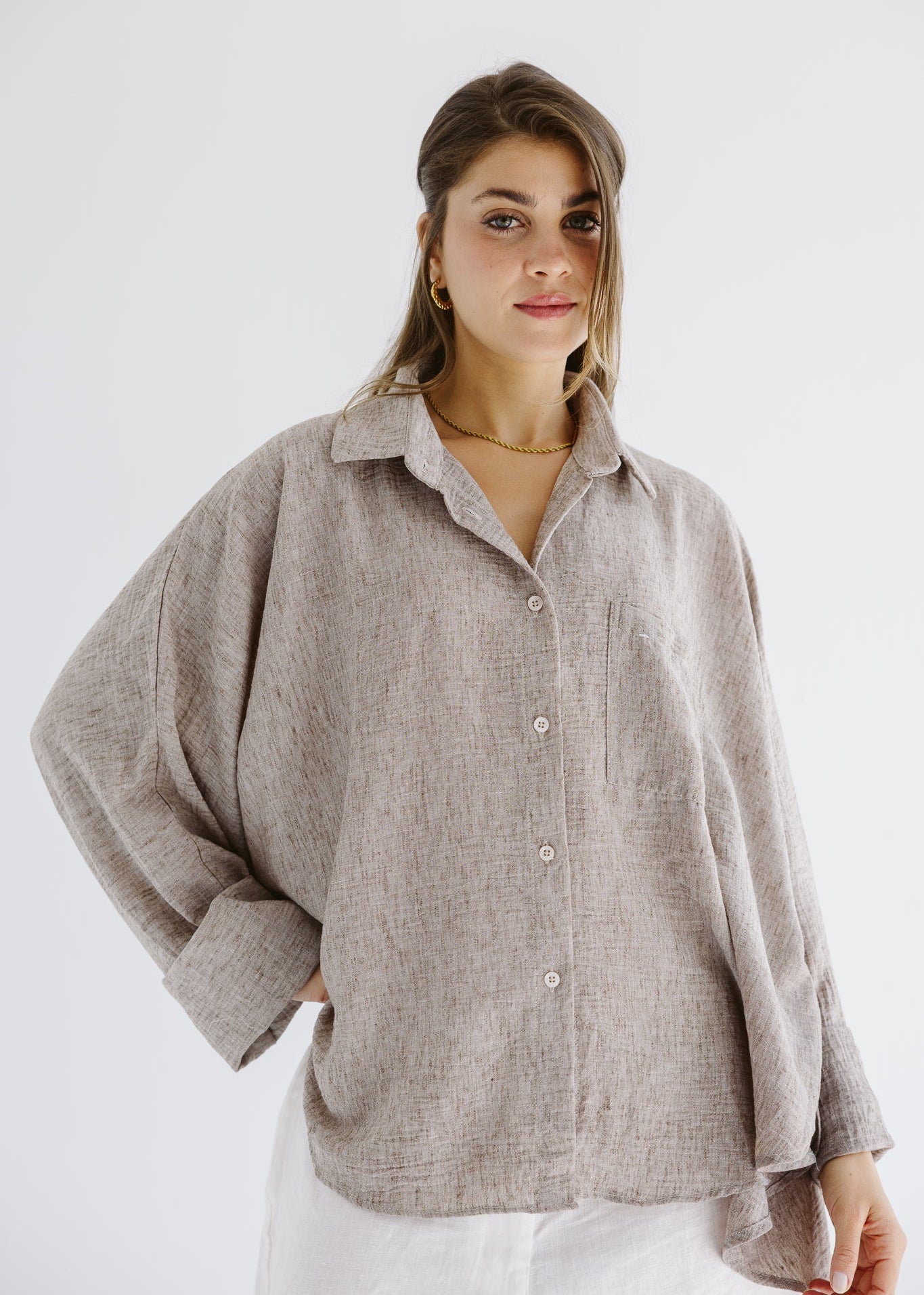 Must Have Linen Shirt Beige - AB ESSENTIALS