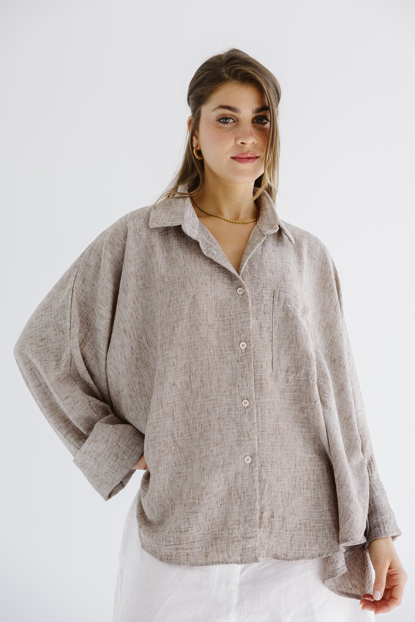 Must Have Linen Shirt Beige - AB ESSENTIALS