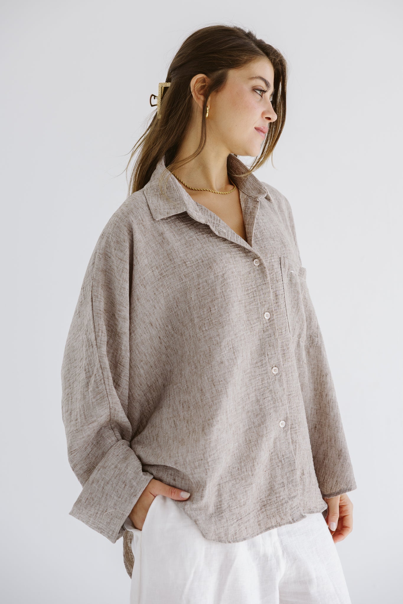 Must Have Linen Shirt Beige - AB ESSENTIALS