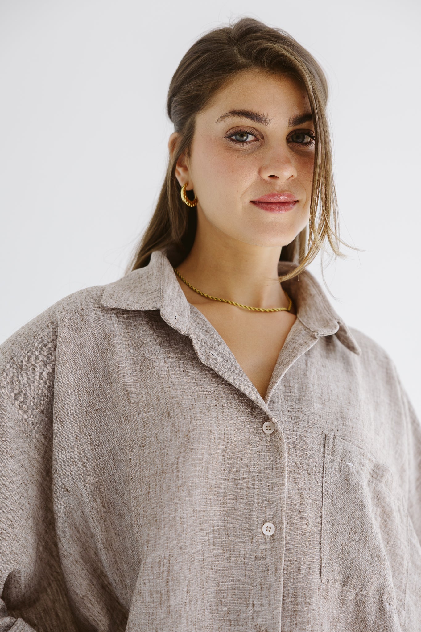 Must Have Linen Shirt Beige - AB ESSENTIALS