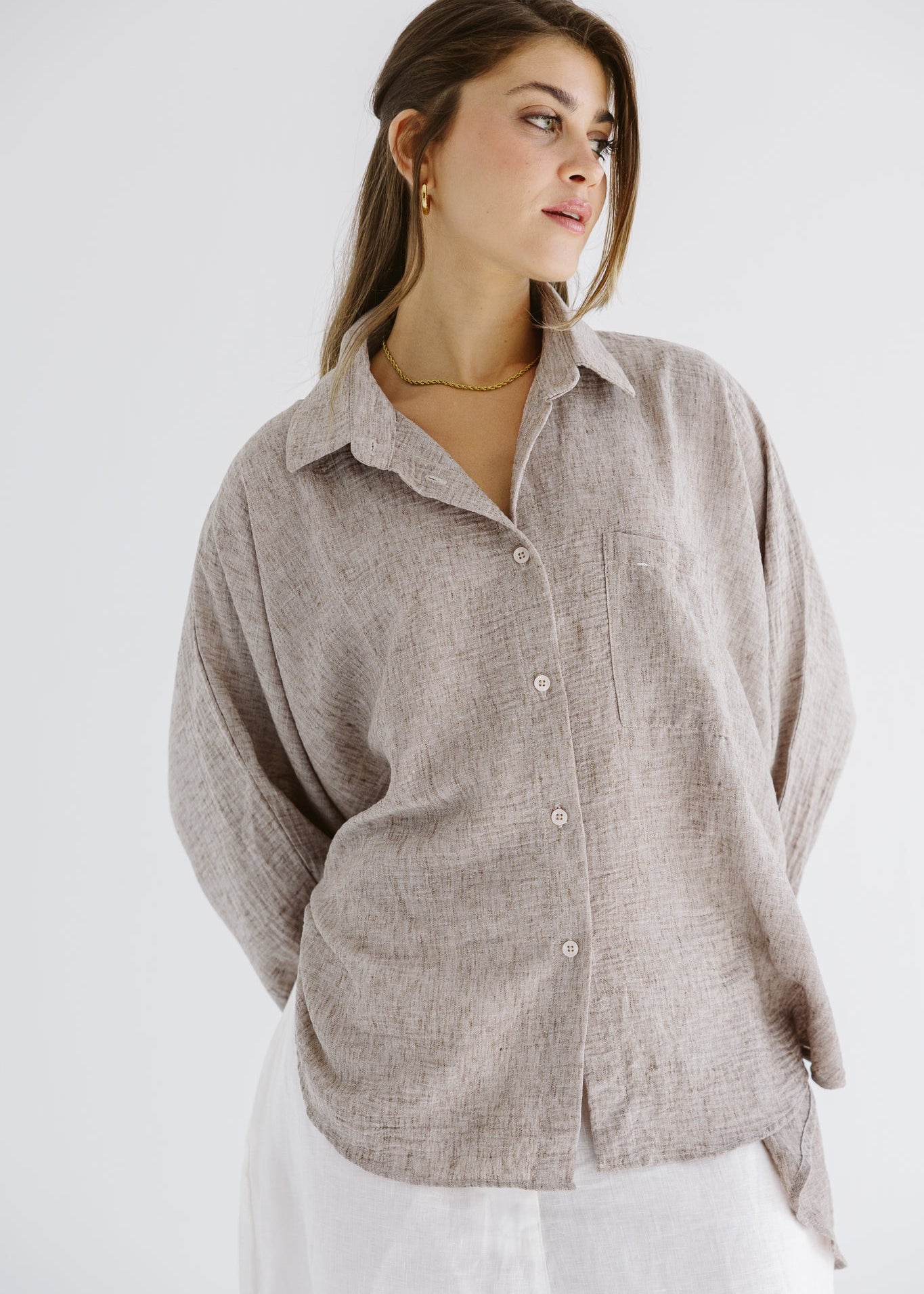 Must Have Linen Shirt Beige - AB ESSENTIALS
