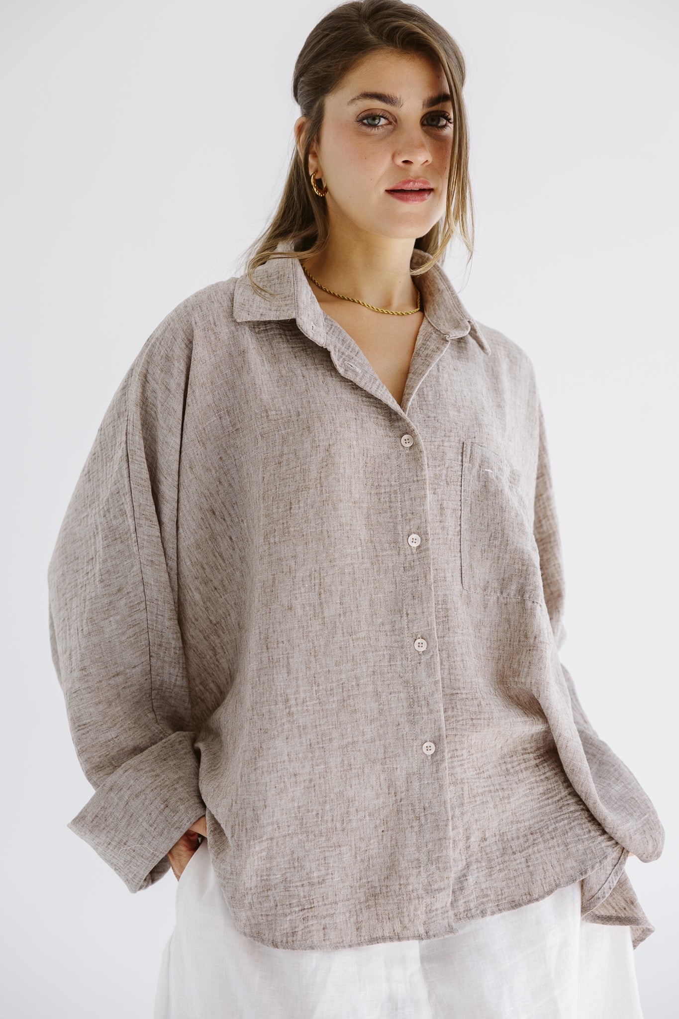 Must Have Linen Shirt Beige - AB ESSENTIALS