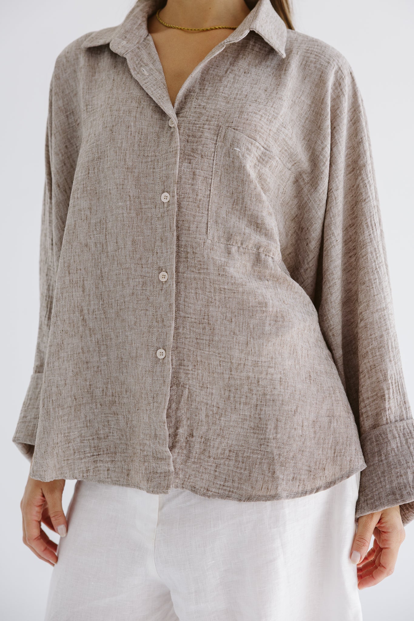 Must Have Linen Shirt Beige - AB ESSENTIALS