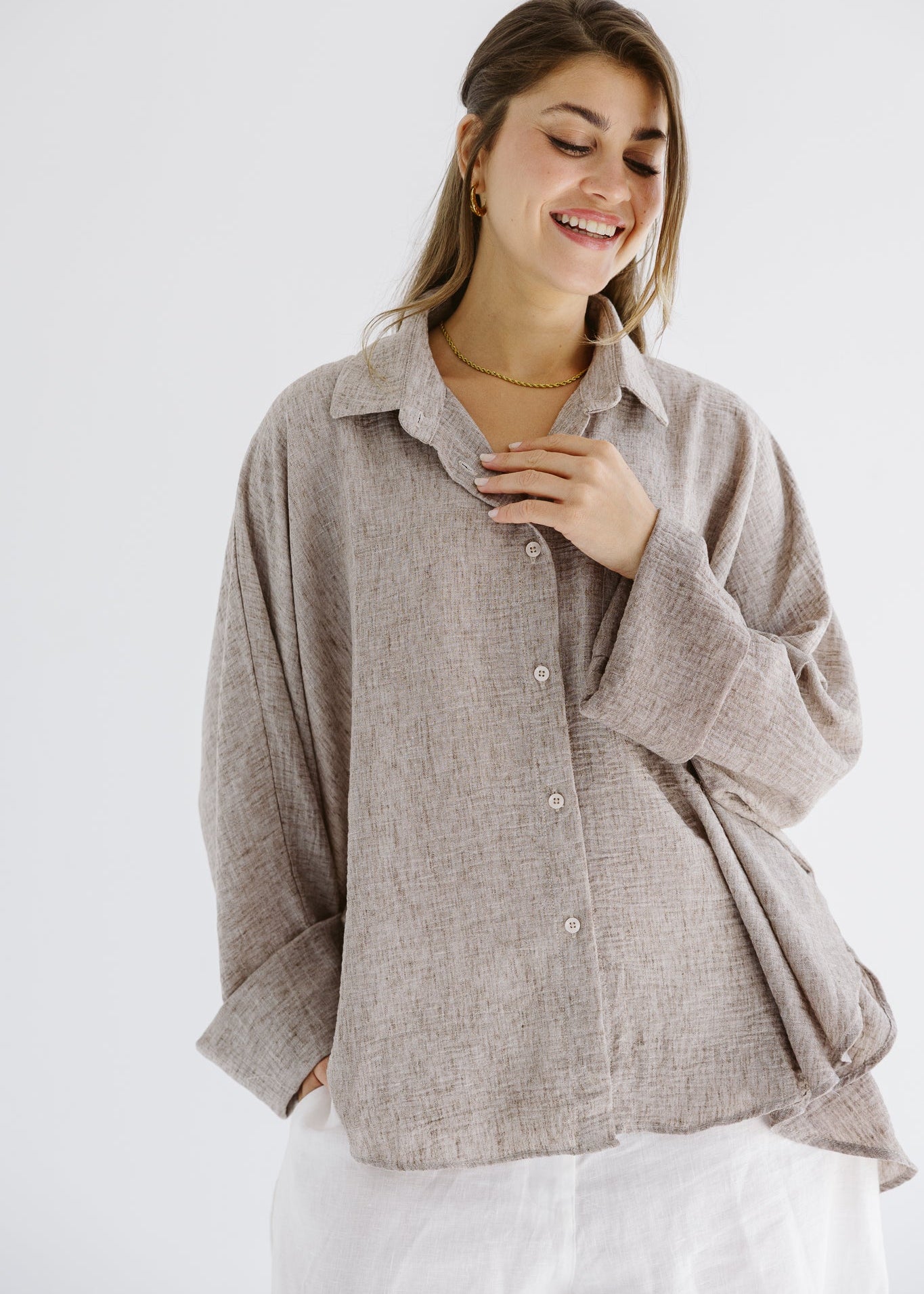 Must Have Linen Shirt Beige - AB ESSENTIALS