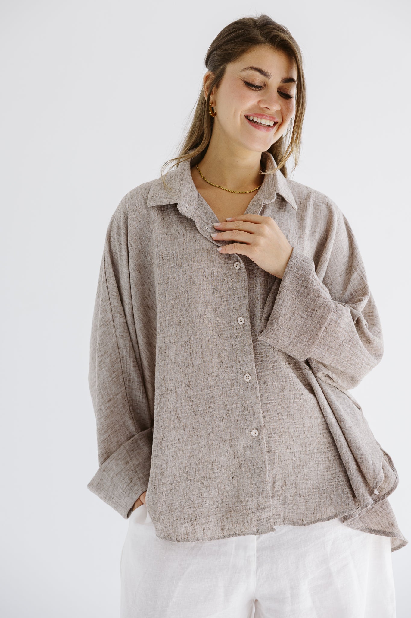 Must Have Linen Shirt Beige - AB ESSENTIALS
