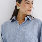 Must Have Linen Shirt Blue - AB ESSENTIALS