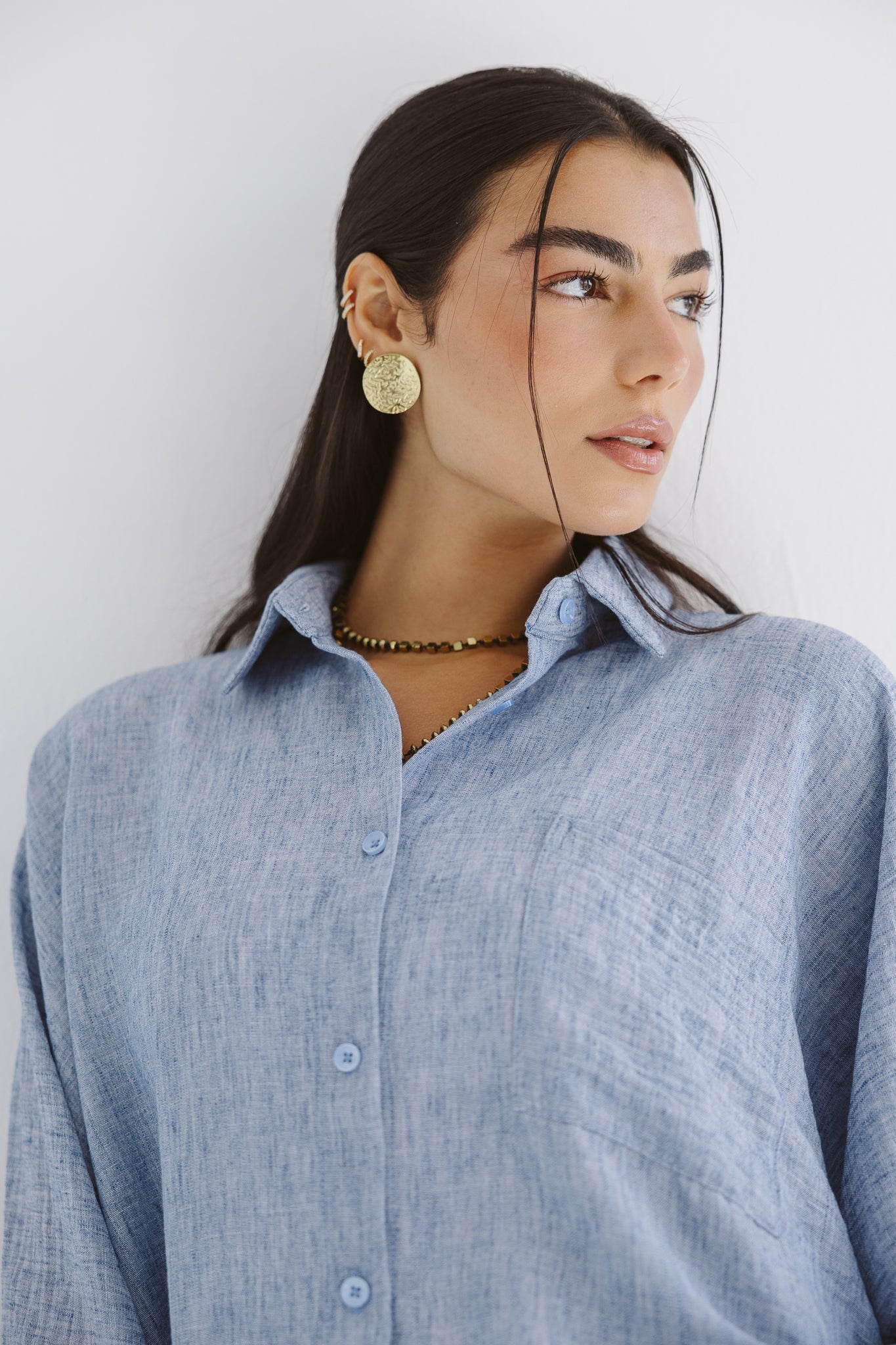 Must Have Linen Shirt Blue - AB ESSENTIALS