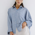 Must Have Linen Shirt Blue - AB ESSENTIALS