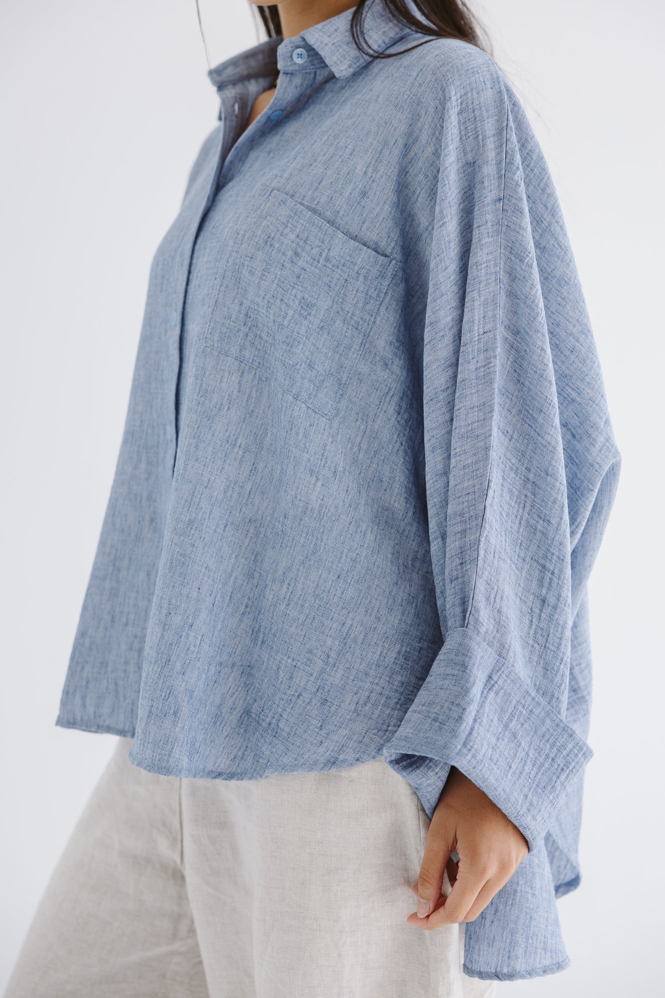 Must Have Linen Shirt Blue - AB ESSENTIALS