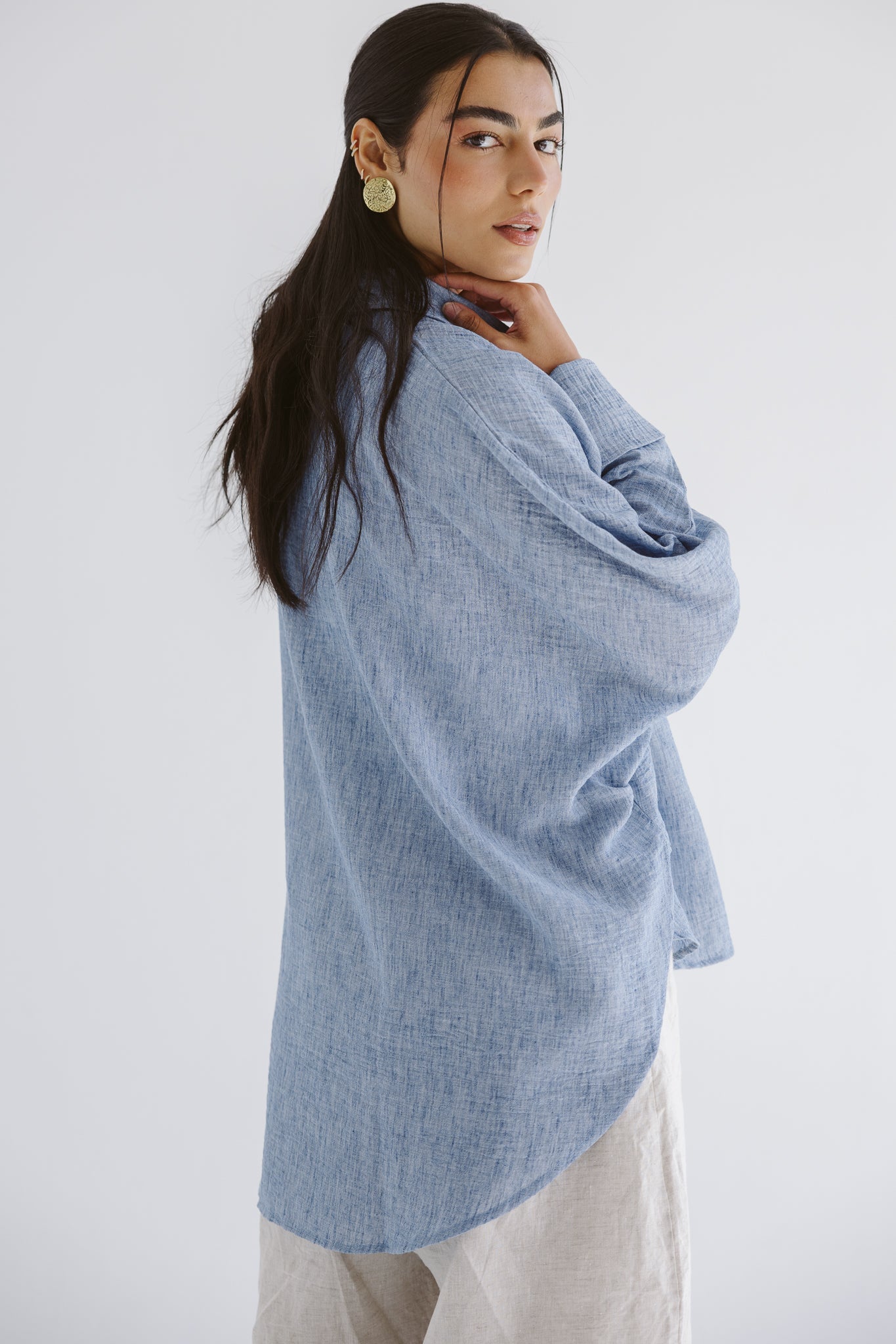 Must Have Linen Shirt Blue - AB ESSENTIALS