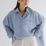 Must Have Linen Shirt Blue - AB ESSENTIALS