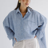 Must Have Linen Shirt Blue - AB ESSENTIALS