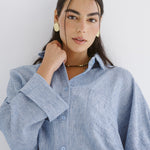 Must Have Linen Shirt Blue - AB ESSENTIALS