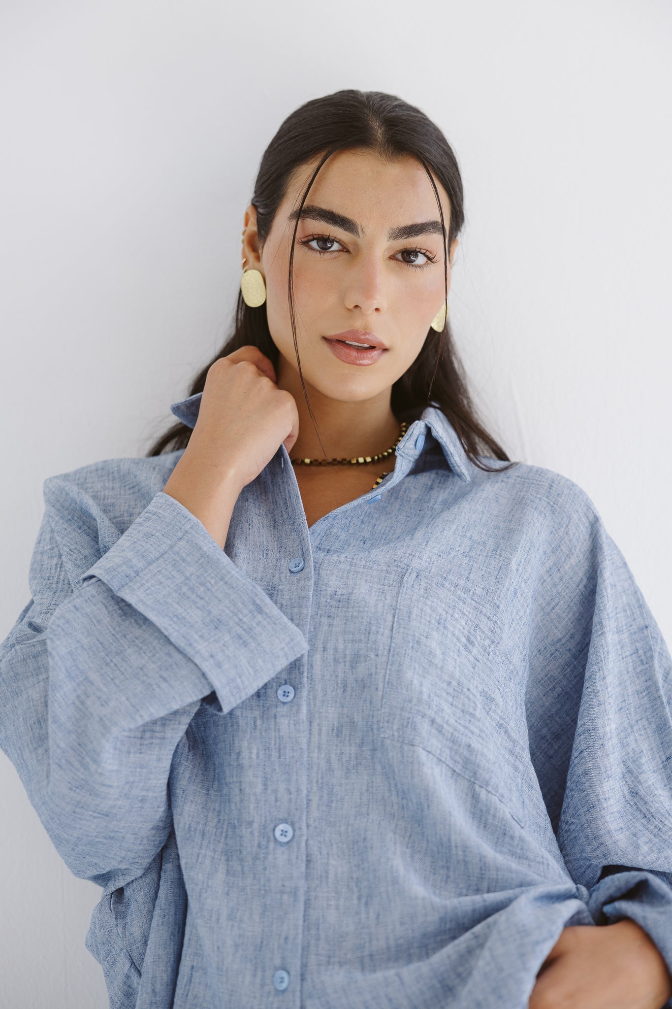 Must Have Linen Shirt Blue - AB ESSENTIALS