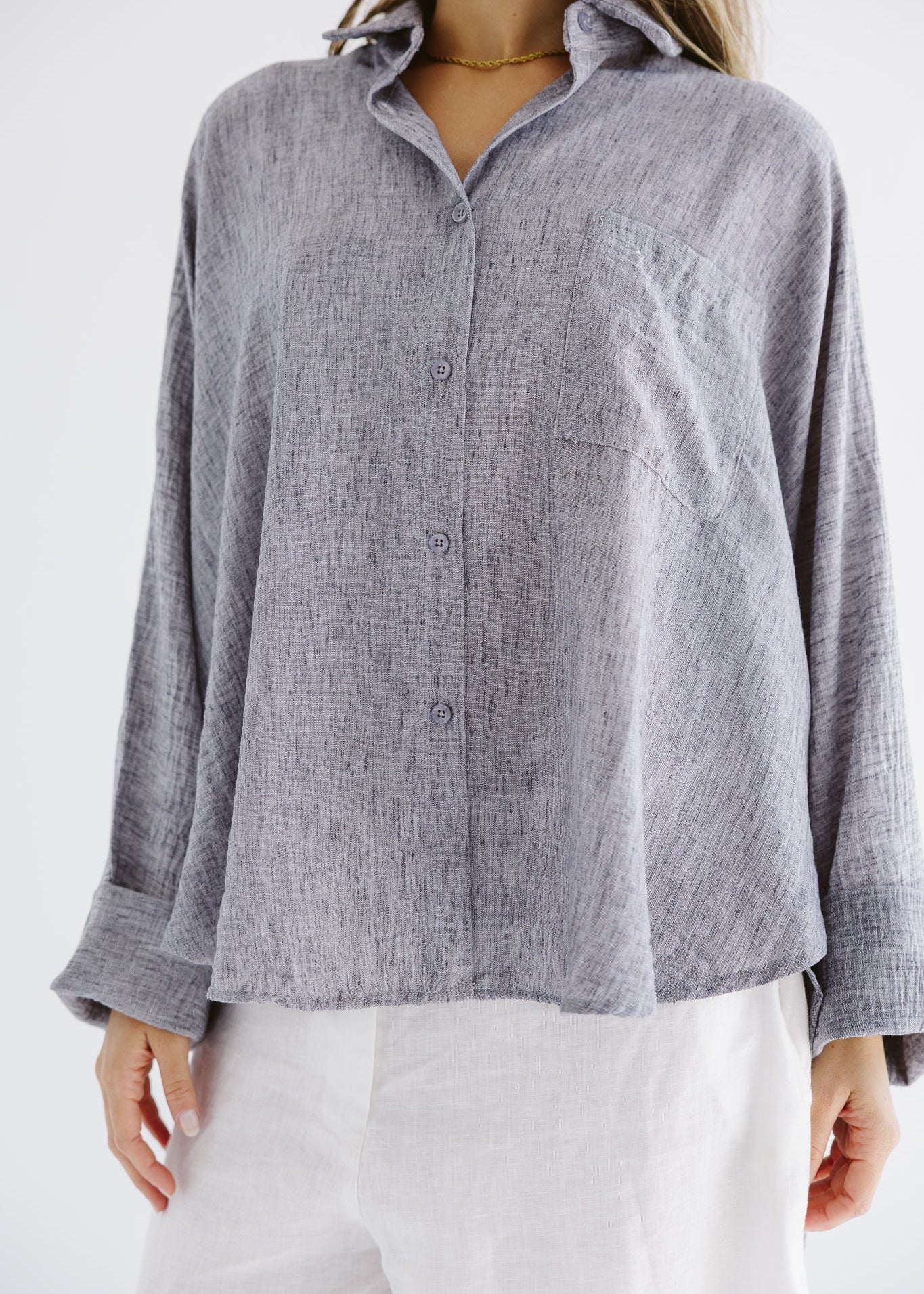 Must Have Linen Shirt Grey - AB ESSENTIALS