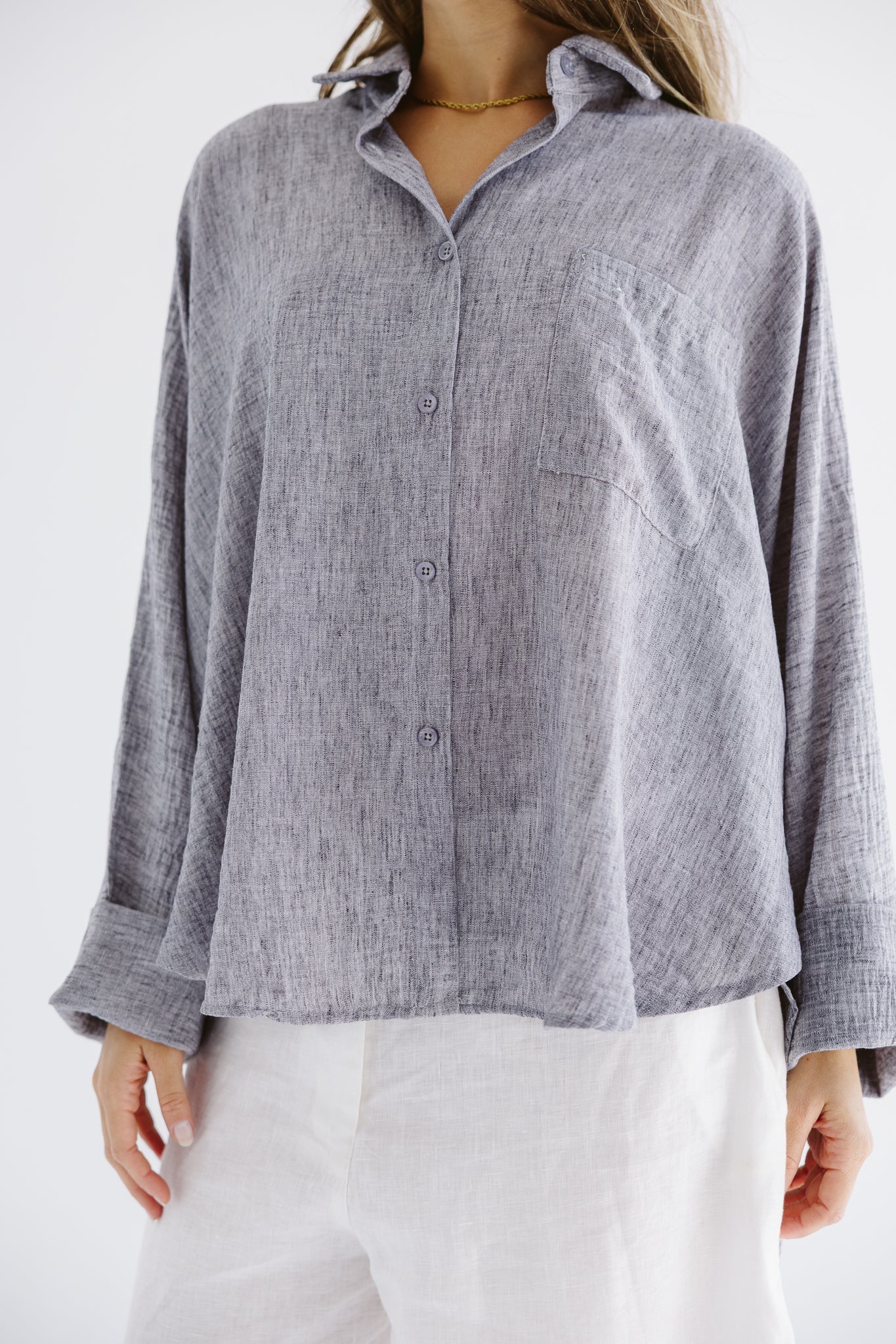 Must Have Linen Shirt Grey - AB ESSENTIALS