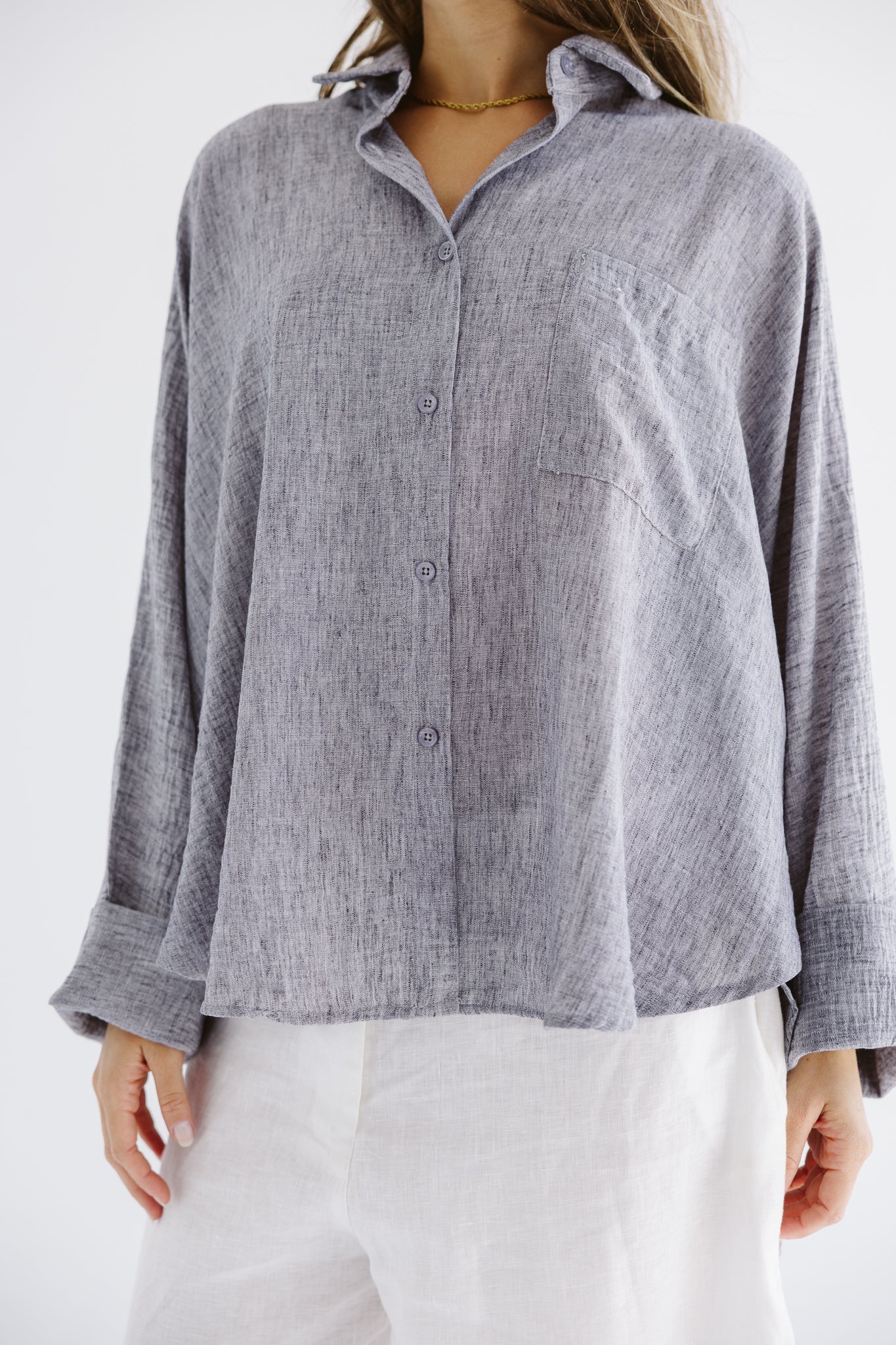 Must Have Linen Shirt Grey - AB ESSENTIALS