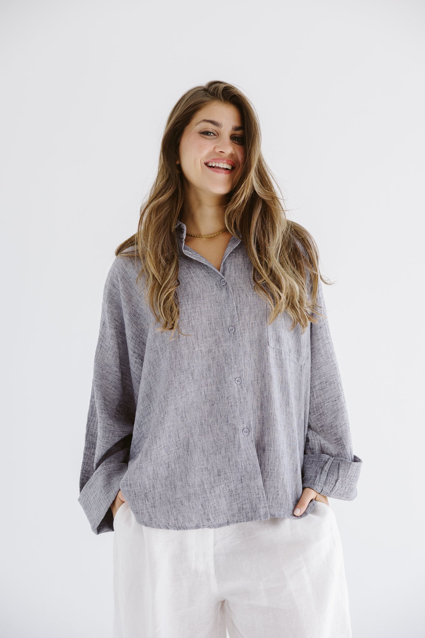 Must Have Linen Shirt Grey - AB ESSENTIALS