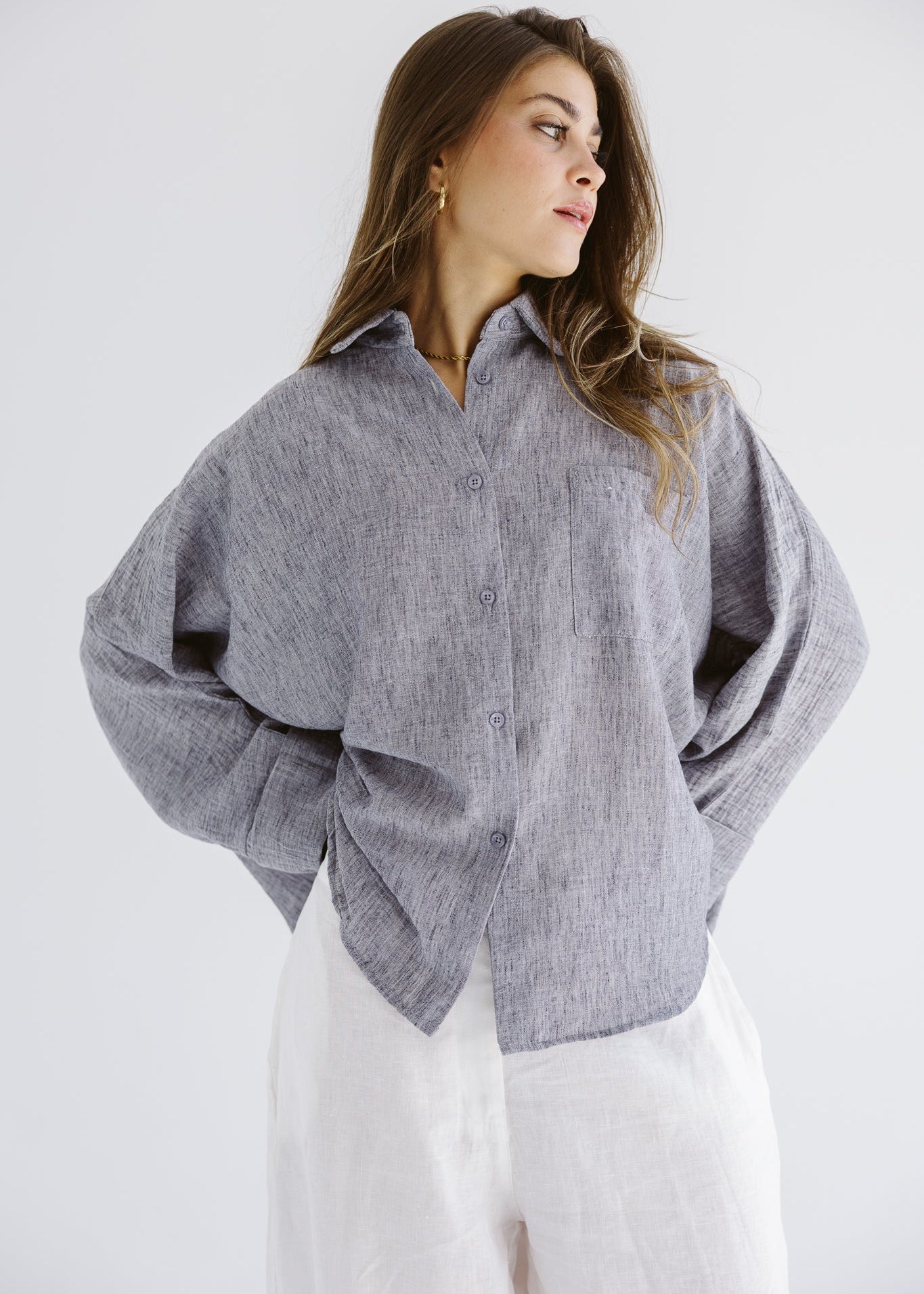 Must Have Linen Shirt Grey - AB ESSENTIALS